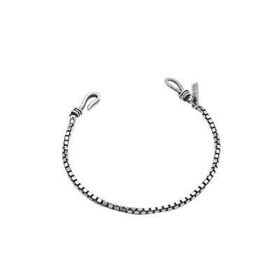 China Trendy Vintage Korea S925 Sterling Silver 2mm Thai Silver Bracelet for sale