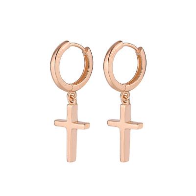 China High quality s999 quality s999 sterling silver cross earrings high-end personality luxury female hippie cold wind for sale