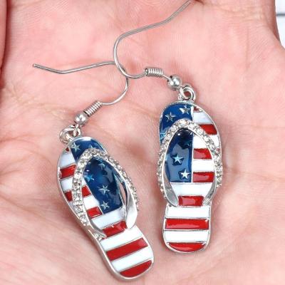 China 925 FASHIONABLE American Flag Stainless Steel American Flag Earring Charms Lightweight Grave Earrings for sale