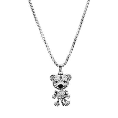 China 2022 New FASHIONABLE Chinese New Year Gift Sterling Silver Chinese Zodiac Necklace Jewelry Cute Tiger With Gold Plated Zodiac Pendant 925 for sale