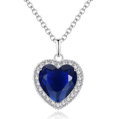 China Romantic Hot Sale Engagement Gift Heart Of Sea Women Jewelry Custom Pendant Necklace for sale