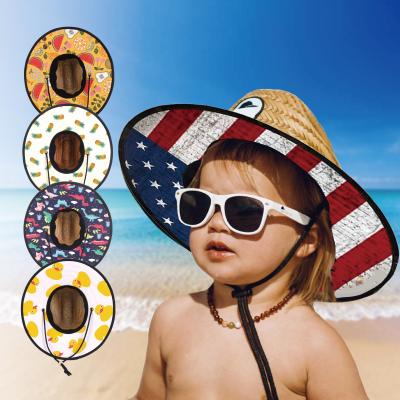 China Sunproof 2021 Summer Beach Designer Sun Unisex Kids Colorful Straw Hats With Ribbon for sale