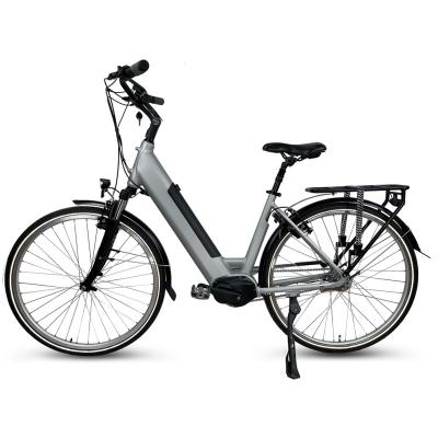 China Rear Electric Brushless Motor 6061 Aluminum Alloy 6061 Aluminum Alloy City Bicycle 36V 250W Electric Bike 7 Speed ​​Suspension City Ebike for sale