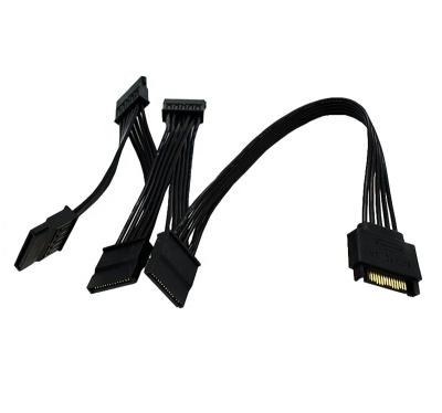 China HDD SSD SATA 15 Pin 1 To 5 SATA 15 Pin Hard Drive Power Cable Splitter Cable For PC DIY Split 15-Pin SATA Power 60CM for sale