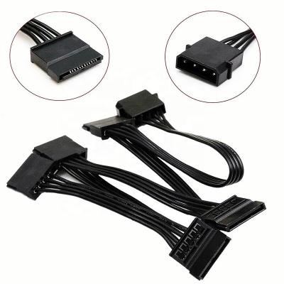 China Computer 4Pin 18AWG Wire For Hard Drive IDE Molex To 5-Port 15Pin SATA Power Cable Cord Lead HDD SSD PC Server DIY HOT for sale