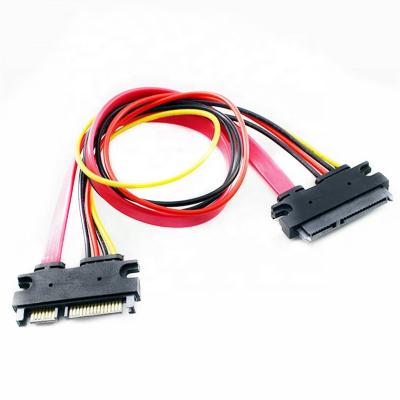 China Computer SATA 22Pin 7+15 Pin Male To Female Extension Cable 50CM SATA 22 Pin Data Power Cable in stock for sale