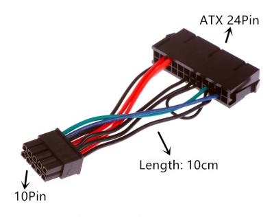 China COMPUTER 24Pin to 10 Pin Adapter Cable ATX 24 Pin Female PSU Power Supply 10 to 12/14 Pin Male Cable18awg 10cm for sale