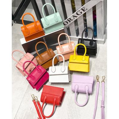 China Fashion Candy Color Waterproof Purse Small Tote Sling Shoulder Bag Crossbody PU Leather Mini Kid Purses and Cute Handbags for Girls for sale