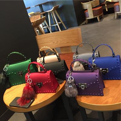 China Hot Selling Alibaba Bag Fashion One Chain Rivet Jelly Purse Bag Color Rainbow Messenger Woman Shoulder Handbags Main Popular Women Handbags for sale