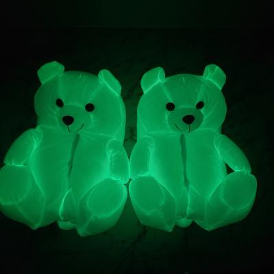 China Wholesale Bedroom Teddy Bear Slippers 2022 New Arrivals Bright Fuzzy Teddy Bear Slippers Fashion Trend Teddy Plush Slippers For Women Girls for sale