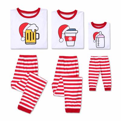 China Dropshipping Breathable Christmas Family Pajamas Matching Sets Christmas Stripe Clothes Soft Suit Men's Family Outfit Sleepwear for sale