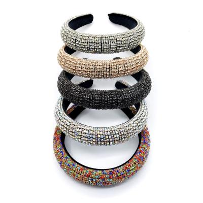 China Wholesale Designer Solid Color Bling Hairbands Crystal Hair Accessories Luxury Diamond Hairbands Ins Head Bands Hair Decoration Accessories For Women 2021 for sale