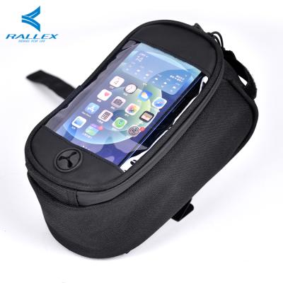 China With Opening For Headphones RALLEX Front Tube Phone Bicycle Bag Waterproof Touch Screen Bag Frame Panniersbmx Mtb Recycling Accessories for sale