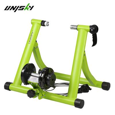 China Indoor Sports /indoor Bike Trainer Stand Indoor Riding Bicycle Exercise Steel Retraining Rack with Magnetic Noise Reduction Wheel Stationary Rack for sale