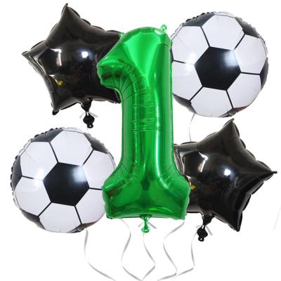 China Creative Digital Football Match Birthday Party Balloon Decoration World Cup Number Aluminum Foil Balloons for sale