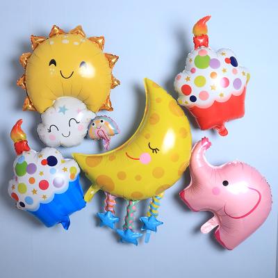 China Ramadan Balloon Rainbow Clouds New Shape Balloon Children's Birthday Party Decorations Foil Star Balloons for sale