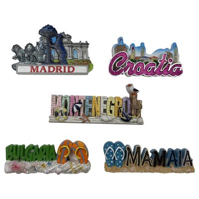 China Shape Custom Western Architecture Style Resin Fridge Magnet Marine Souvenir for sale