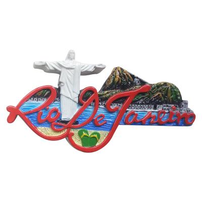 China Shape Brazilian Christ The Redeemer Statue 3D Fridge Magnets Resin Custom Travel Souvenirs Fridge Magnets for sale