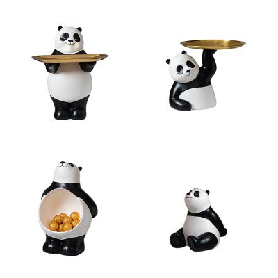 China Europe Panda Decoration Halloween Resin Decoration Christmas Resin Storage Desktop Decoration for sale