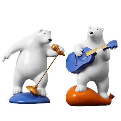 China Creative Europe Band Bear Guitar Decoration Living Room Decoration Resin Decoration for sale