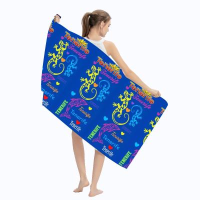 China 2021 Tablets European and American Custom Style Logo Microfiber Beach Towel Custom Beach Towel Pattern for sale