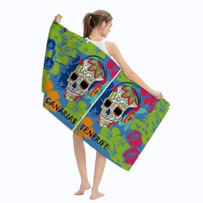 China European and American trend beach towel cotton compressed quick-drying printed beach towel for sale