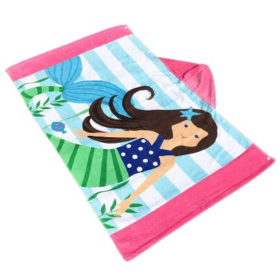 China Compressed Beach Towel Amazon European and American Style Formaldehyde Free Children's Cotton Hooded Beach Towel for sale