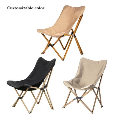 China Modern design modern wood+oxford outdoor fabric portable beach chairs lightweight multiple color aluminum alloy folding camping chairs for sale