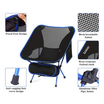 China Portable Foldable Camping Chairs Oxford Cloth Easy-carrying 145KG Load Breathable Waterproof Camping Folding Chairs for sale