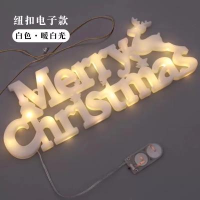 China 2021 INS Tree Light Garland Christmas Letter Lights Pendant Led Lights For Decoration Christmas Tree for sale