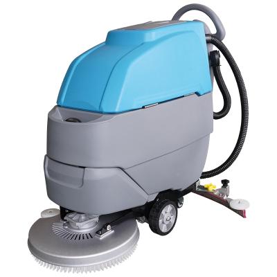 China SC690 Hotels Hand Push Electric Floor Scrubber Cordless Compact Floor Scrubber for sale