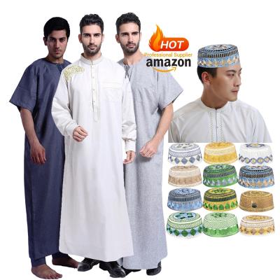 China Customized Qamis Men Muslim Clothing Middle East Prayer Modest Muslim Clothing for sale