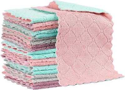 Κίνα Microfiber Dish Towels Washcloths Coral Velvet Dishtowels, Premium Cleaning Cloths,Non-Stick Oil Quick Dry Dish Towels προς πώληση