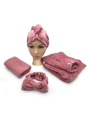 China Cute Women Coral Velvet Bath Towel Dress Skirt Bow Wrapped Chest Towel Hairband Suit Bath Towel for sale