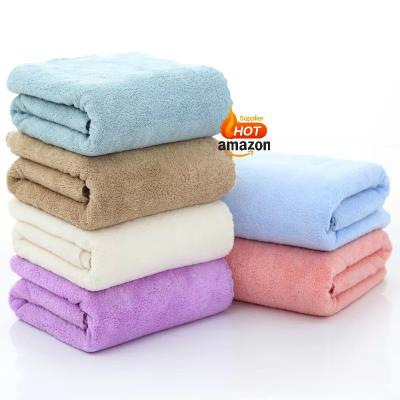 Cina Microfiber Fabric Face Hand Towel Coral Fleece Customized Logo in vendita