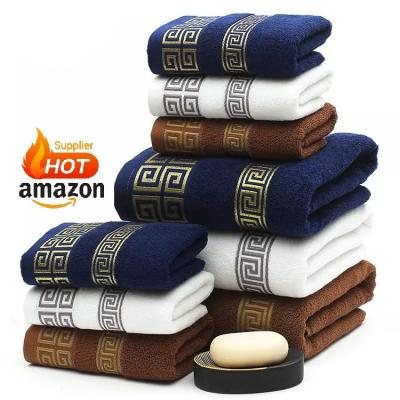 China 100% Cotton Bath Towel Sets Confortable Super Absorbent For Bathroom for sale