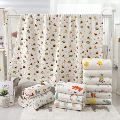 China Comfortable 100% Muslin Rose Double Deck Gauze Newborn Bath Towel for sale