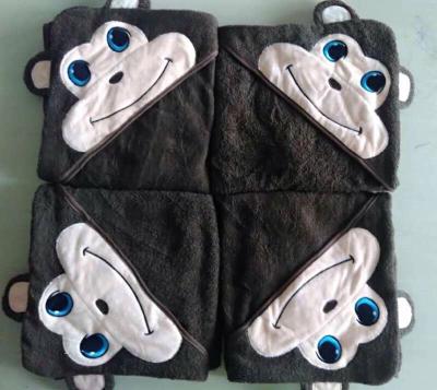 China 100% Cotton Plush New Born Towel Cartoon Quick Dry Hooded Towel en venta