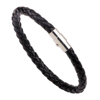 China Fashion Leather Men's Handmade Genuine Leather Bracelets Braided Thin Simple Leather Bracelet Men's Leather Bands for sale