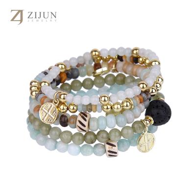 China Wholesale natural stone+crystal+Firestone fashionable bracelet custom logo for women for sale