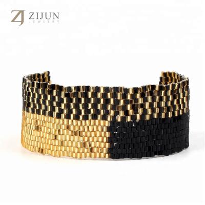 China Crystal Fashion Japanese imports MIYUKI Bead weaving color popular hit wide bracelet for sale