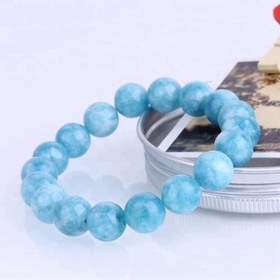 China Wholesale Customized Larimar 10mm Series, Semi Precious Stone Natural Blue Larimar Bracelets String Beaded Stretch Bracelets For Women for sale