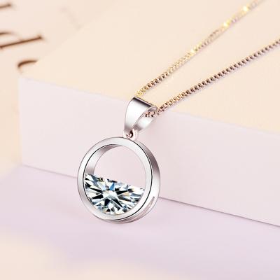 China Fashion Custom Crystal Fashion Sterling Silver Jewelry Sets Stainless Steel Jewelry Sets Women Pendant Necklace Water Trendy for sale