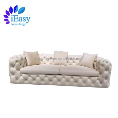 China Modular iEasy living room furniture Guangzhou China new modern luxury best selling italian imported leather chesterfield sofa set 3+2+1 for sale