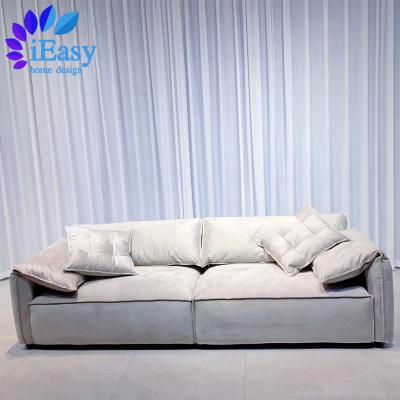 China Modular iEasy furniture latest high quality durable modern minimalist nordic nubuck fabric sofa elephant ear sofa living room sofa for sale