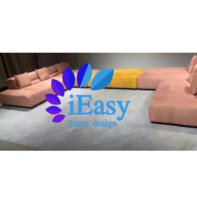 China Extendable iEasy furniture living room nice high quality customized modern big size cozy soft velvet fabric u shape sofa 12 seater sofa set for sale