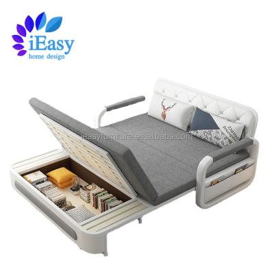 China Adjustable (other) iEasy wholesale metal frame pull out sofa cum bed foldable with storage modern folding sofa bed sleeper three seater sofa bed for sale