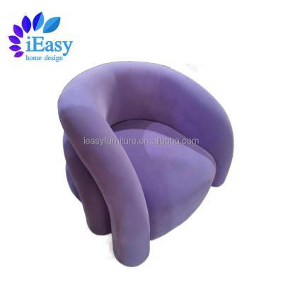 China Adjustable (other) iEasy Furniture Popular Hot Sale High Quality Creative Living Room Comfortable Curved Fabric Leisure Single Sofa Chair Designer for sale