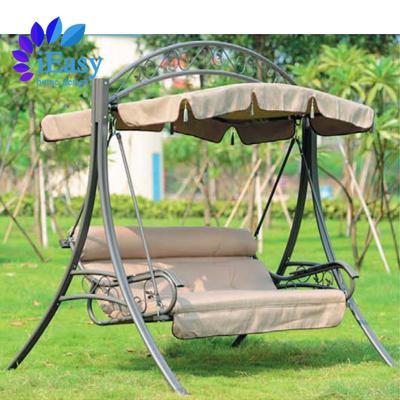 China Contemporary iEasy hot selling outdoor chair 3 person seat beach courtyard  patio rocking swing chair garden swing sets garden chair set for sale