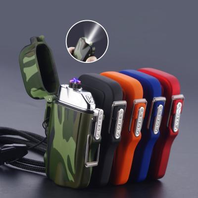 China New Design USB Cigar Dual Arc Lighter Plastic Charging Lighter Fast Waterproof Electric Rechargeable Outdoor Camping Lighter for sale